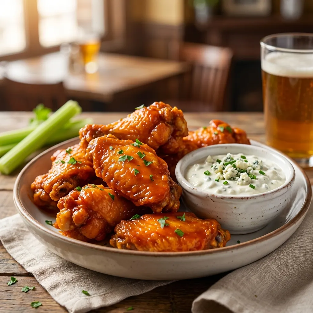 Image of Buffalo Chicken Wings with Blue Cheese Dip