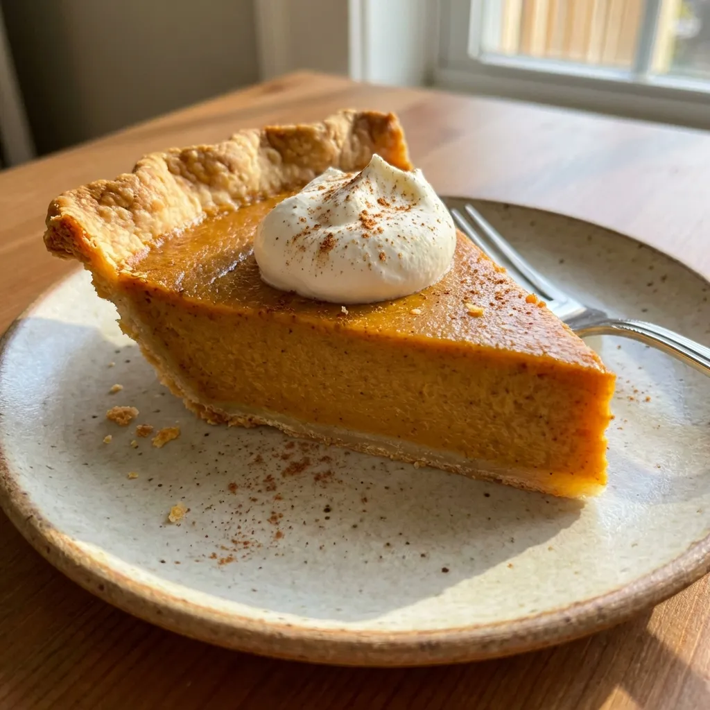 Image of Pumpkin Pie with Whipped Cream